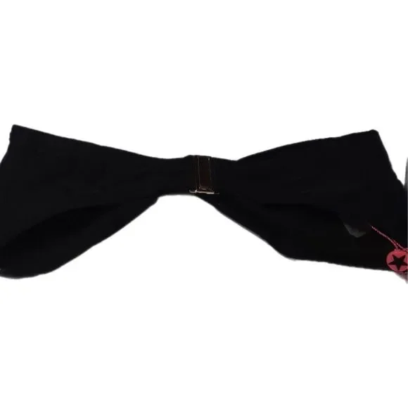 South beach mix and match knot bandeau bikini top size 4 small black - Picture 2 of 5
